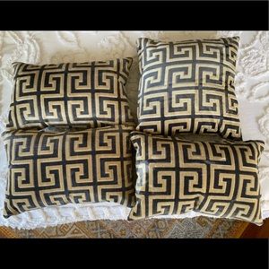 Four Greek Key Throw Pillows
